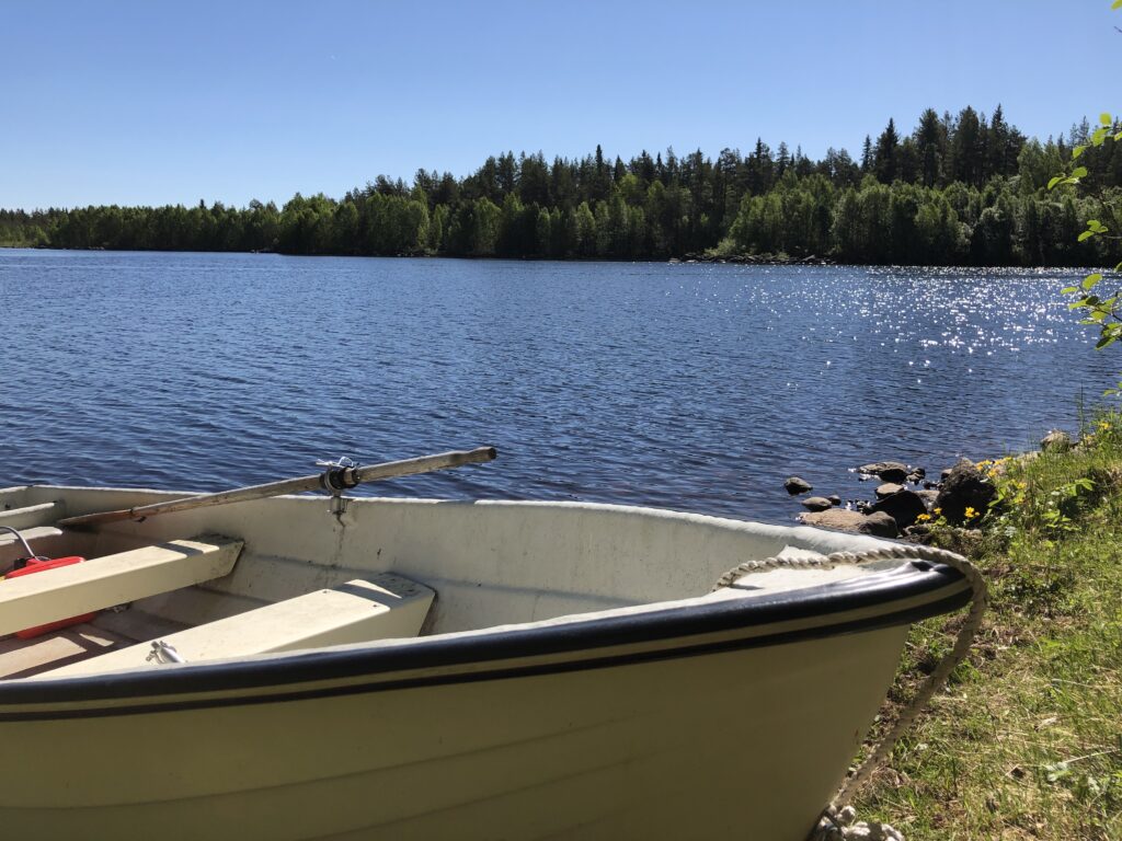 Boat at the campsite
